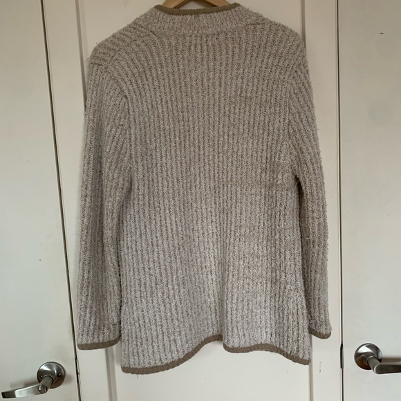 Women's Beige Open-Front Sweater - Picture 4 of 5